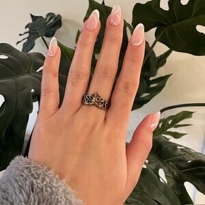 Gold crown cutout ring size 8